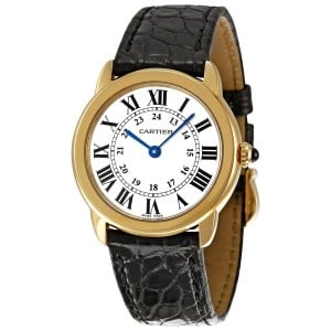 Cartier W6700355 Ronde Solo Reloj con correa de cocodrilo para mujer